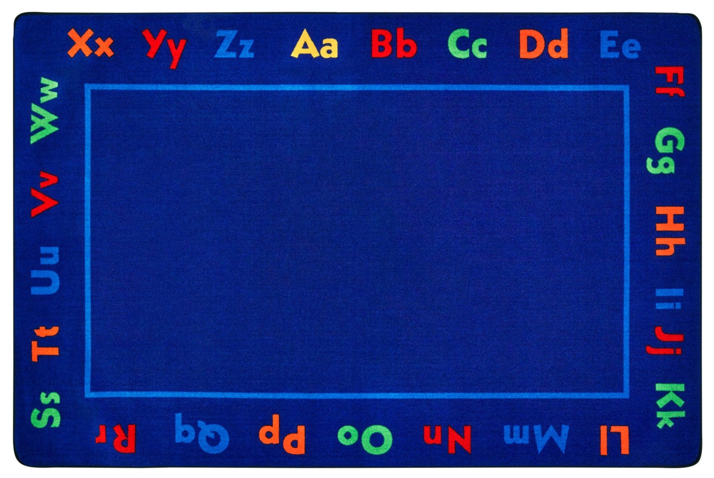 Carpets for Kids Alphabet Value Rug Rectangle, Blue, 7'6" x 12' (CFK - 90.88) - SchoolOutlet