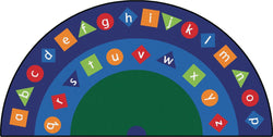 Carpets for Kids Alpha Shapes Seating Semi-Circle Multi Color Rug, 6'8" x 13'4"