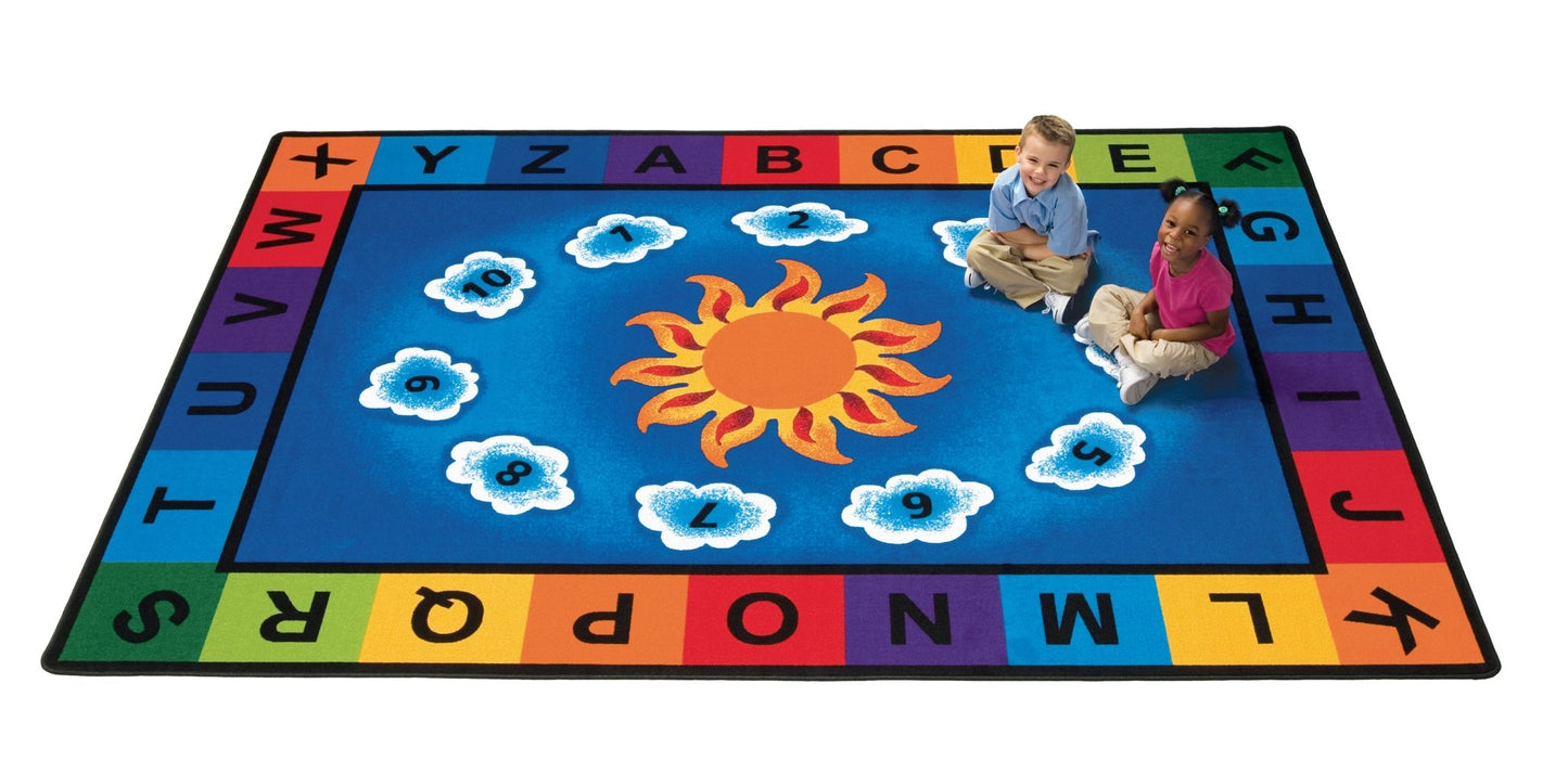 Carpets for Kids Sunny Day Learn & Play Rectangular Rug, 8'4" x 11'8" (CFK - 9412) - SchoolOutlet
