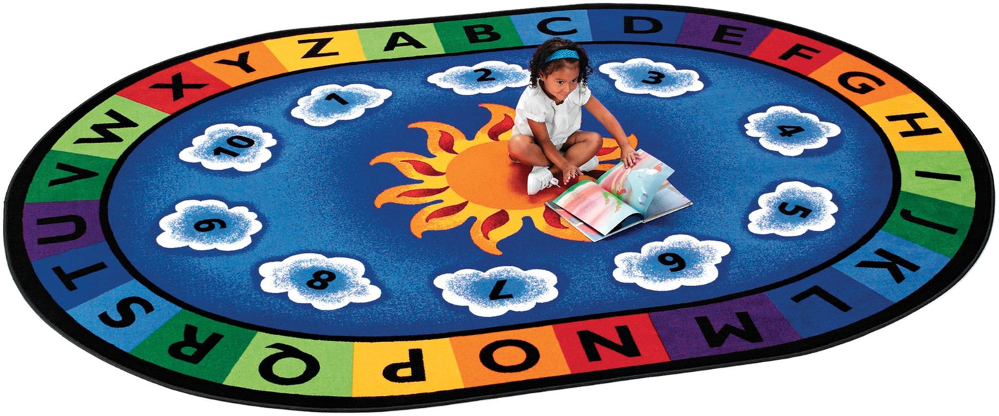 Carpets for Kids Sunny Day Learn & Play Oval Rug, 8'3" x 11'8" (CFK - 9416) - SchoolOutlet