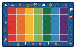 Carpets for Kids Fun with Phonics Seating Rug, Multi Color, 8'4" x 13'4" (CFK-9614)