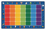 Carpets for Kids Fun with Phonics Seating Rug, Multi Color, 8'4