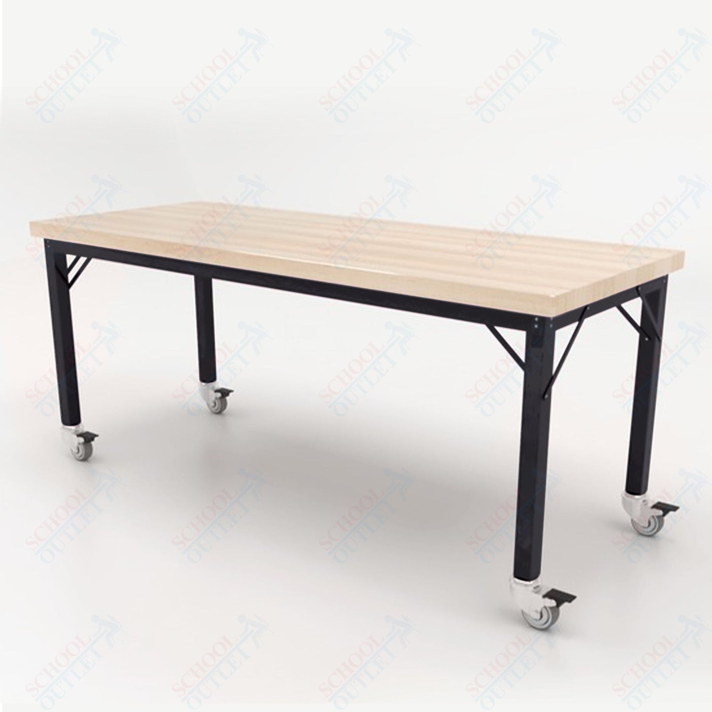 CEF Brainstorm Workbench 26" Height with Maple Butcher Block Top and Steel Frame for Kindergarten - 2nd Grade - SchoolOutlet