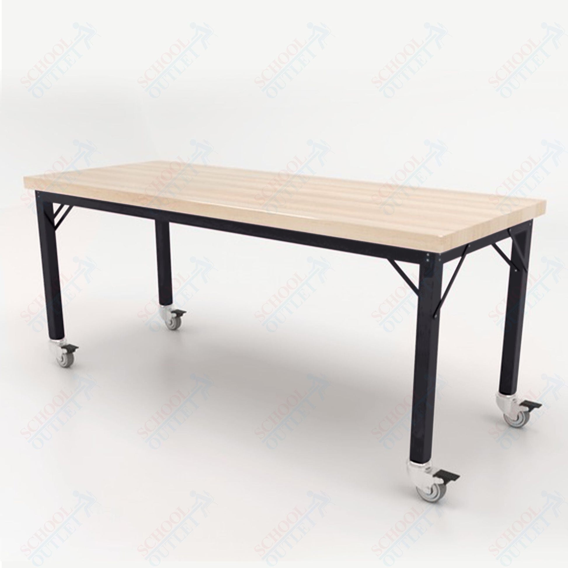 CEF Brainstorm Workbench 26" Height with Maple Butcher Block Top and Steel Frame for Kindergarten - 2nd Grade - SchoolOutlet