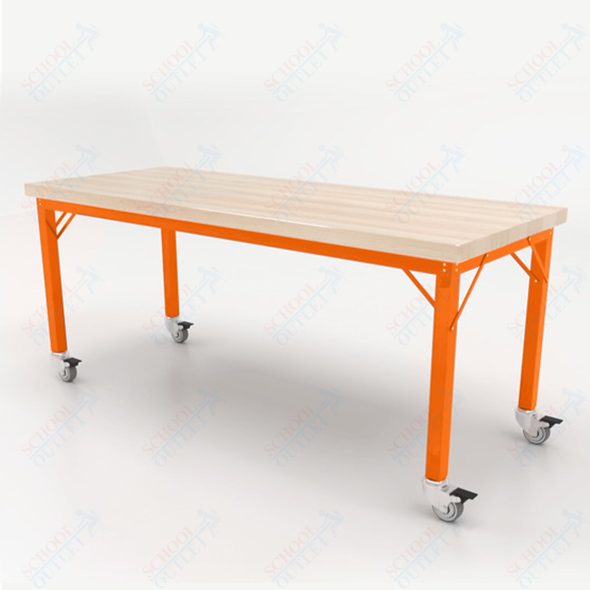 CEF Brainstorm Workbench 26" Height with Maple Butcher Block Top and Steel Frame for Kindergarten - 2nd Grade - SchoolOutlet