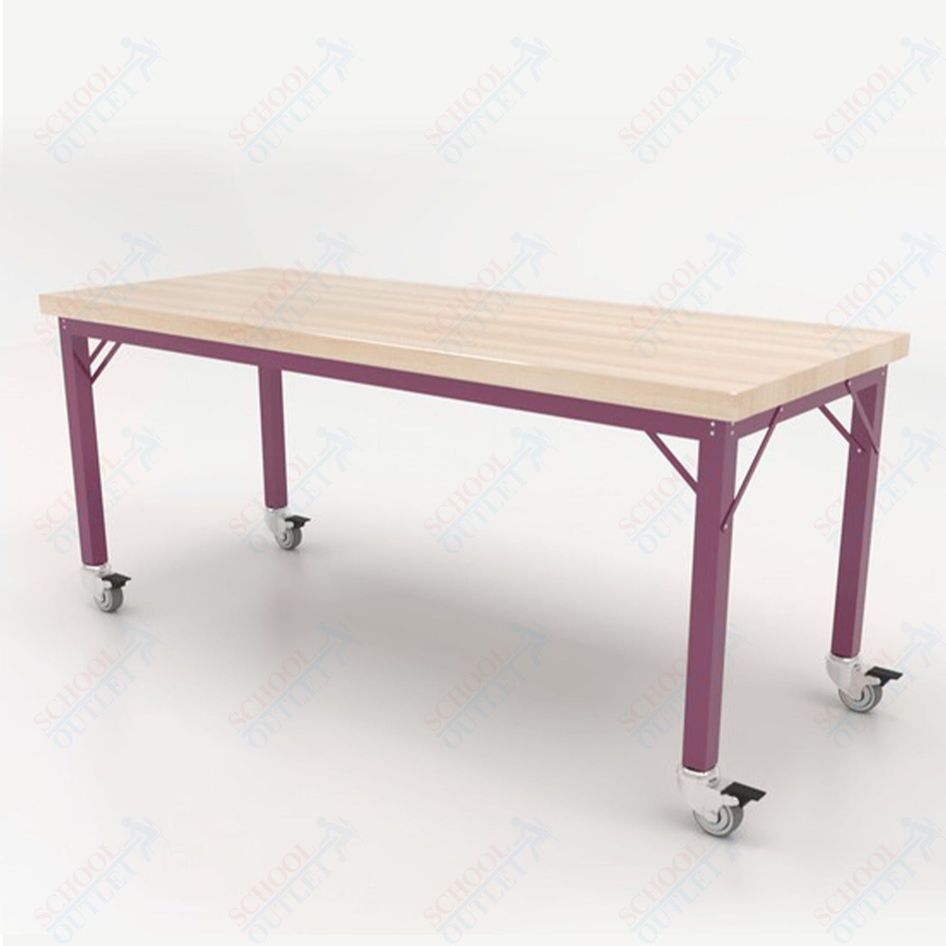 CEF Brainstorm Workbench 26" Height with Maple Butcher Block Top and Steel Frame for Kindergarten - 2nd Grade - SchoolOutlet