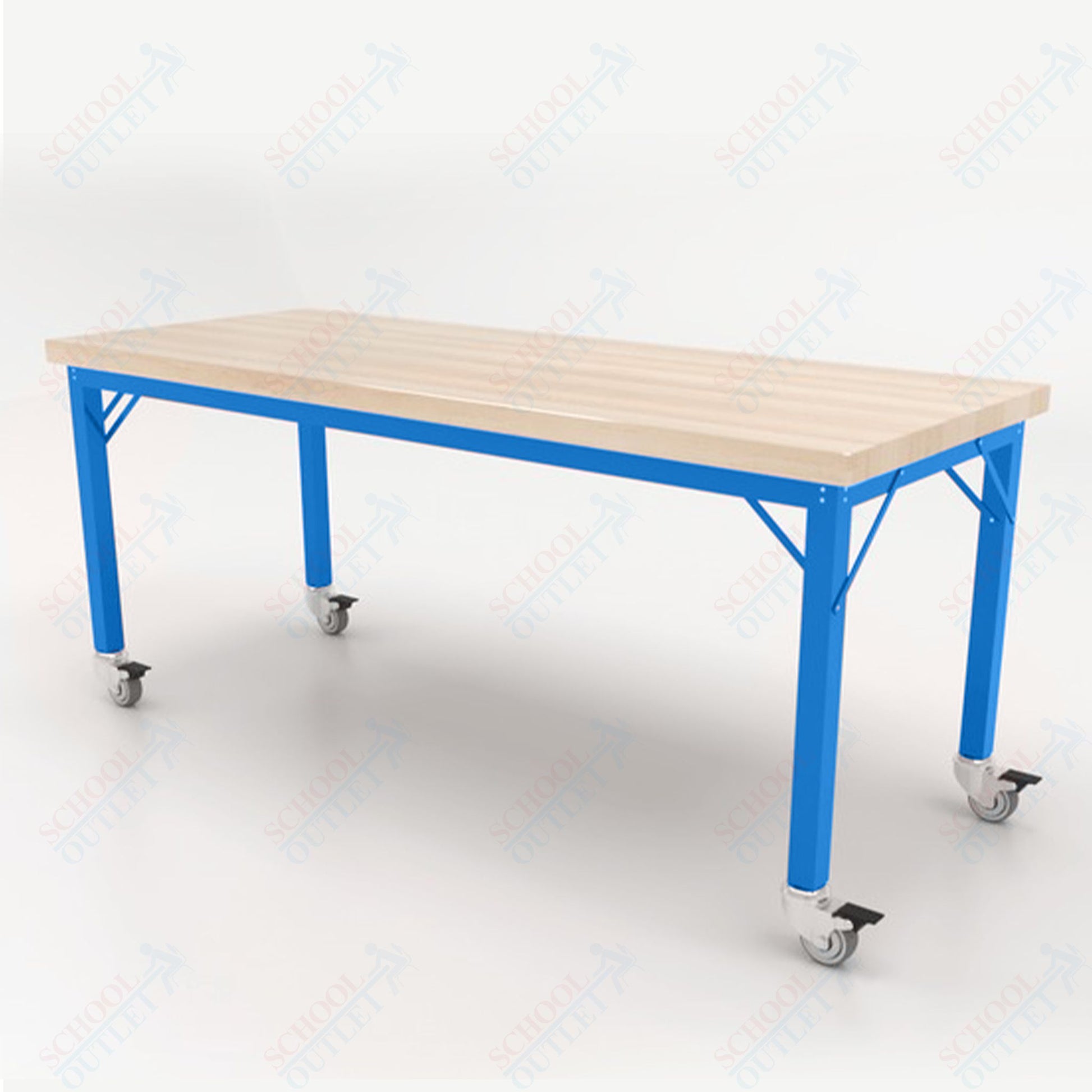 CEF Brainstorm Workbench 26" Height with Maple Butcher Block Top and Steel Frame for Kindergarten - 2nd Grade - SchoolOutlet