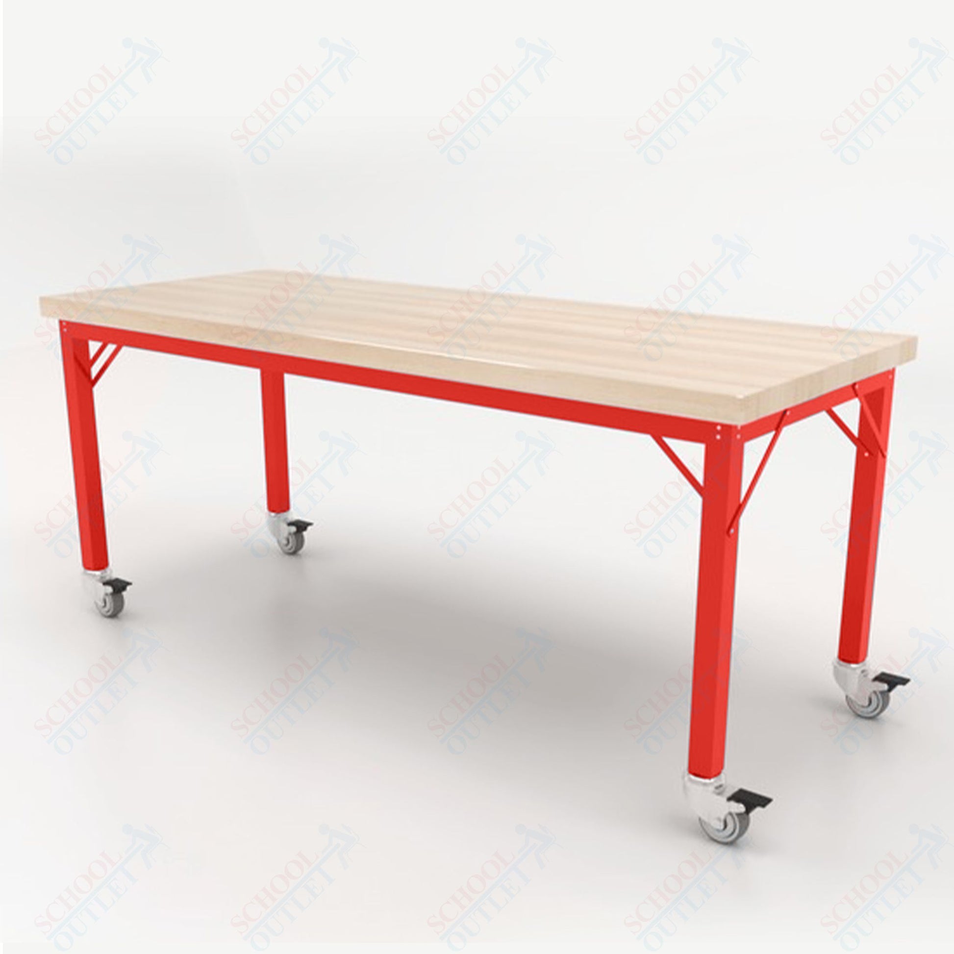 CEF Brainstorm Workbench 26" Height with Maple Butcher Block Top and Steel Frame for Kindergarten - 2nd Grade - SchoolOutlet