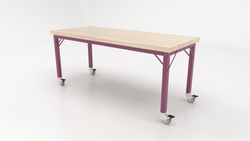 CEF Brainstorm Workbench 26" Height with Maple Butcher Block Top and Steel Frame for Kindergarten - 2nd Grade