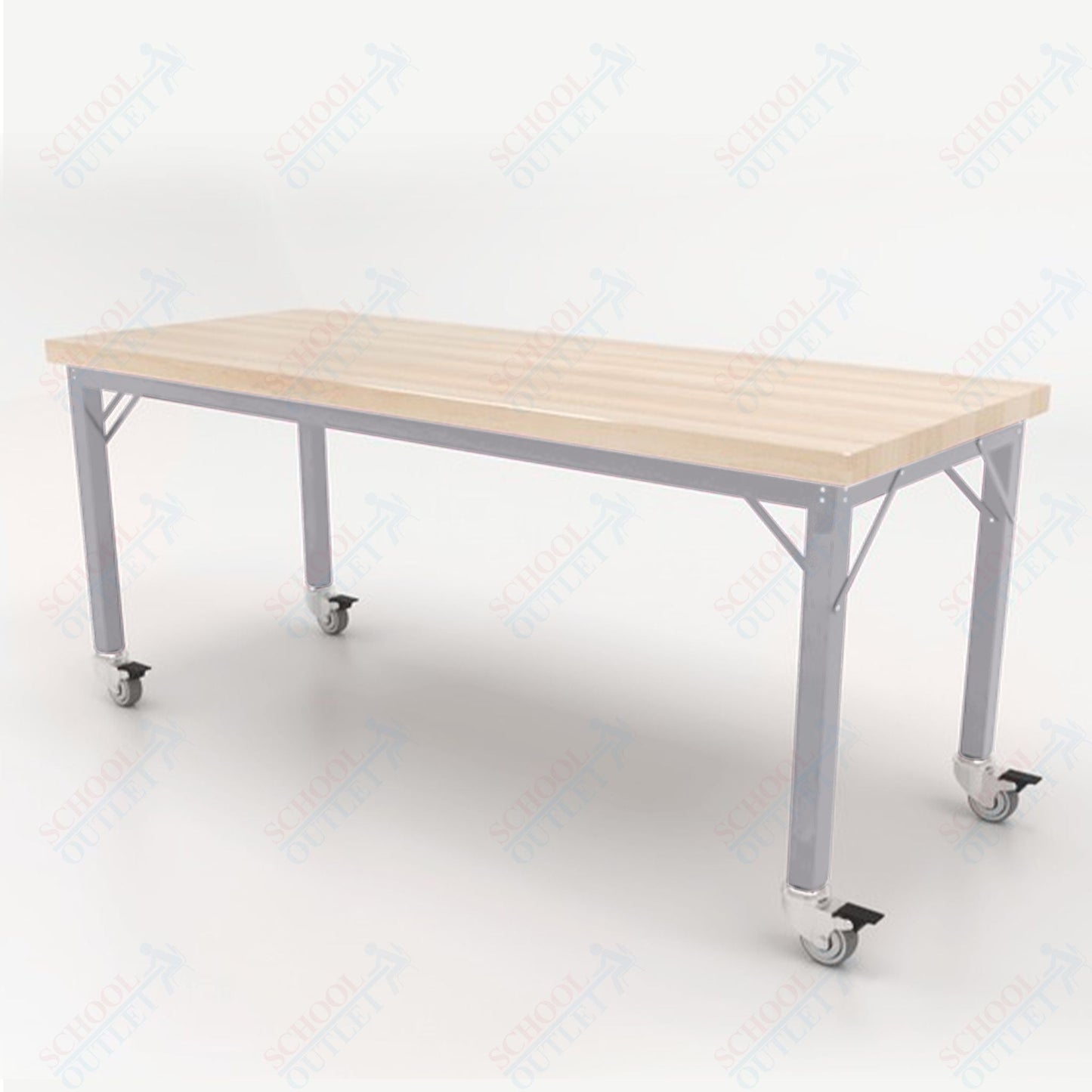 CEF Brainstorm Workbench 26" Height with Maple Butcher Block Top and Steel Frame for Kindergarten - 2nd Grade - SchoolOutlet