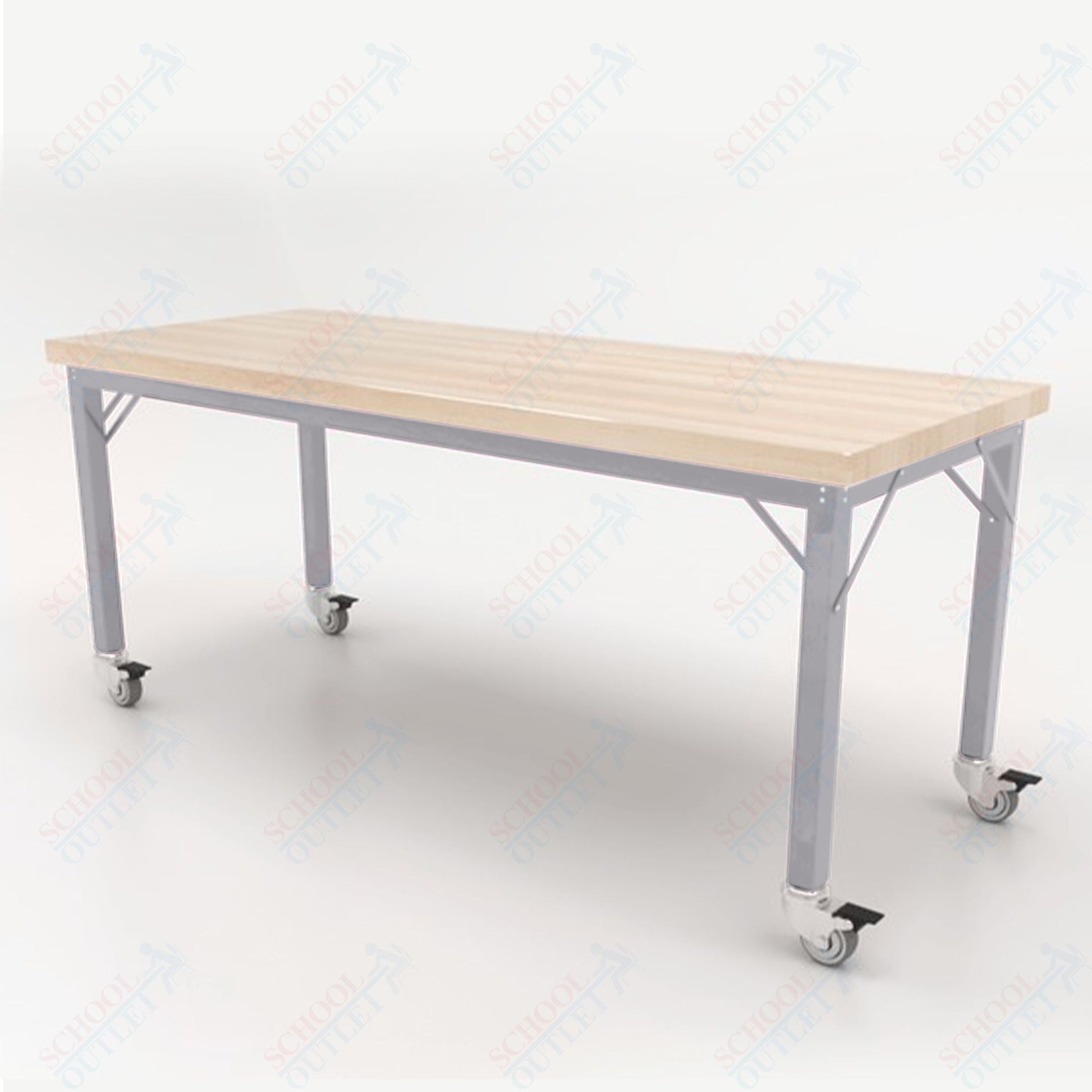 CEF Brainstorm Workbench 26" Height with Maple Butcher Block Top and Steel Frame for Kindergarten - 2nd Grade - SchoolOutlet
