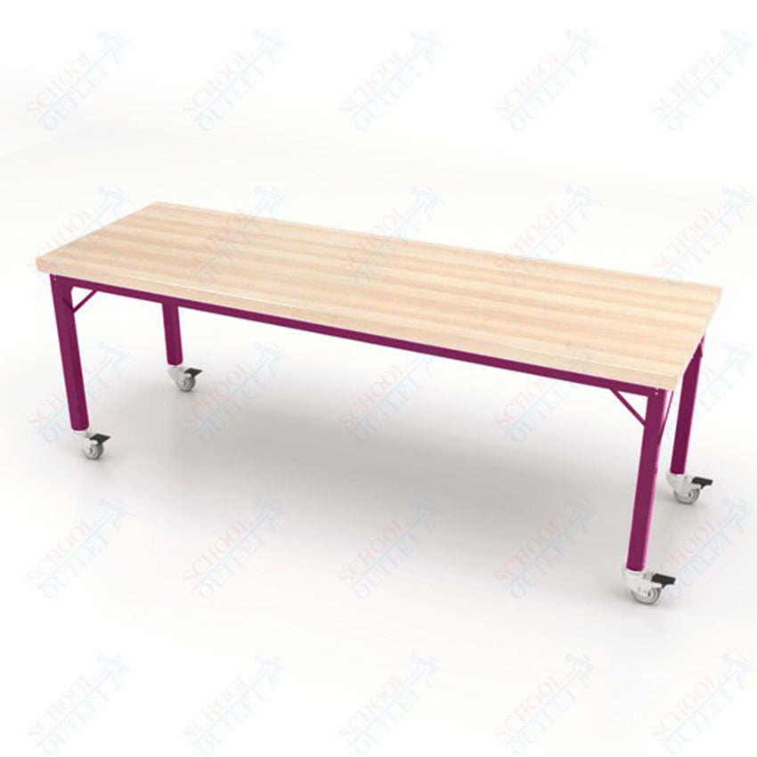 CEF Brainstorm Workbench 26" Height with Maple Butcher Block Top and Steel Frame for Kindergarten - 2nd Grade - SchoolOutlet