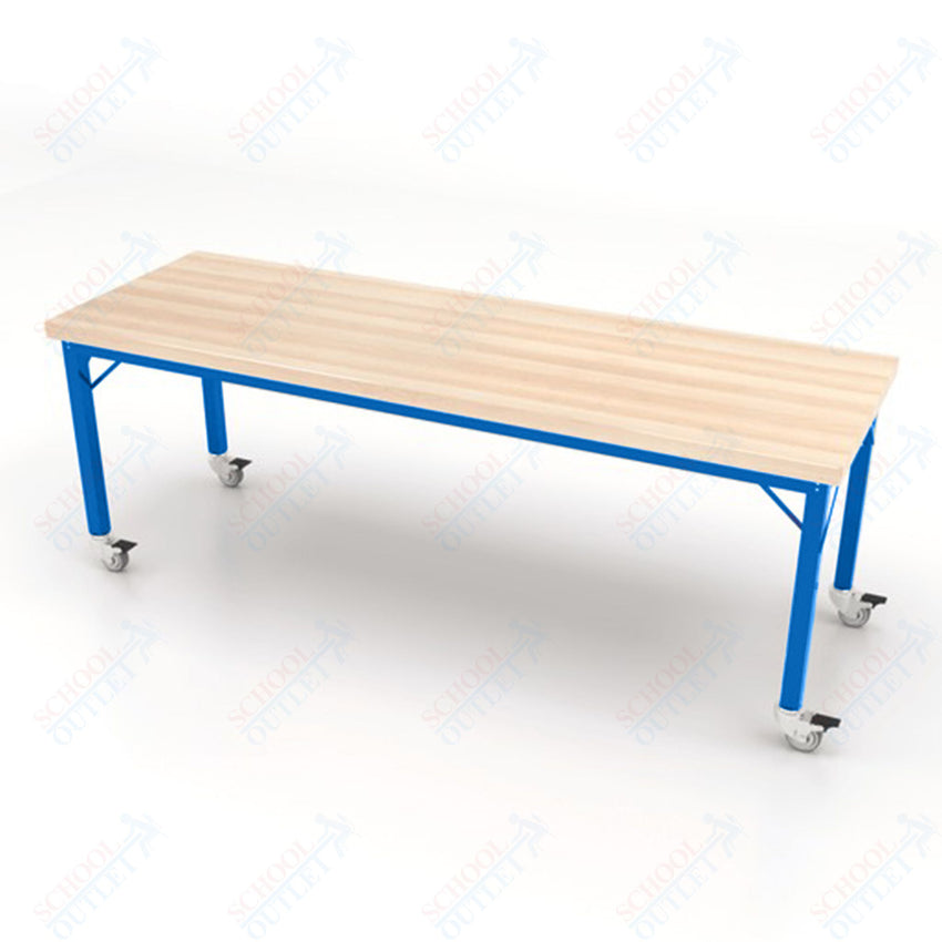 CEF Brainstorm Workbench 26" Height with Maple Butcher Block Top and Steel Frame for Kindergarten - 2nd Grade - SchoolOutlet