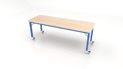CEF Brainstorm Workbench 26" Height with Maple Butcher Block Top and Steel Frame for Kindergarten - 2nd Grade