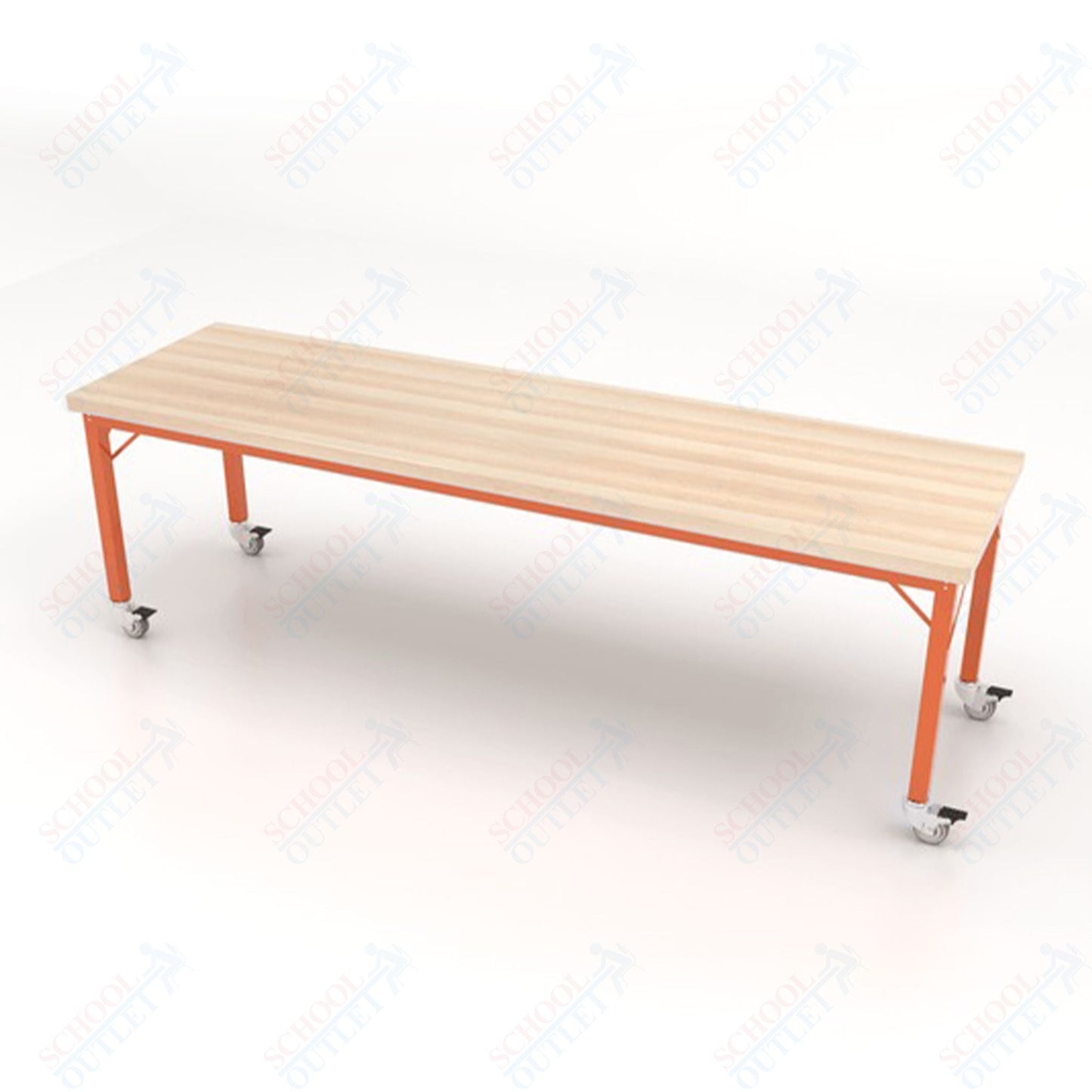CEF Brainstorm Workbench 26" Height with Maple Butcher Block Top and Steel Frame for Kindergarten - 2nd Grade - SchoolOutlet
