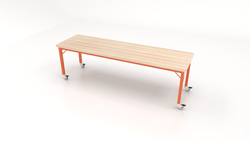 CEF Brainstorm Workbench 26" Height with Maple Butcher Block Top and Steel Frame for Kindergarten - 2nd Grade