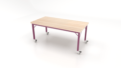 CEF Brainstorm Workbench 26" Height with Maple Butcher Block Top and Steel Frame for Kindergarten - 2nd Grade