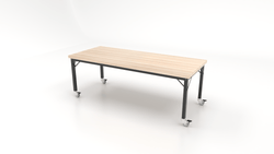 CEF Brainstorm Workbench 26" Height with Maple Butcher Block Top and Steel Frame for Kindergarten - 2nd Grade