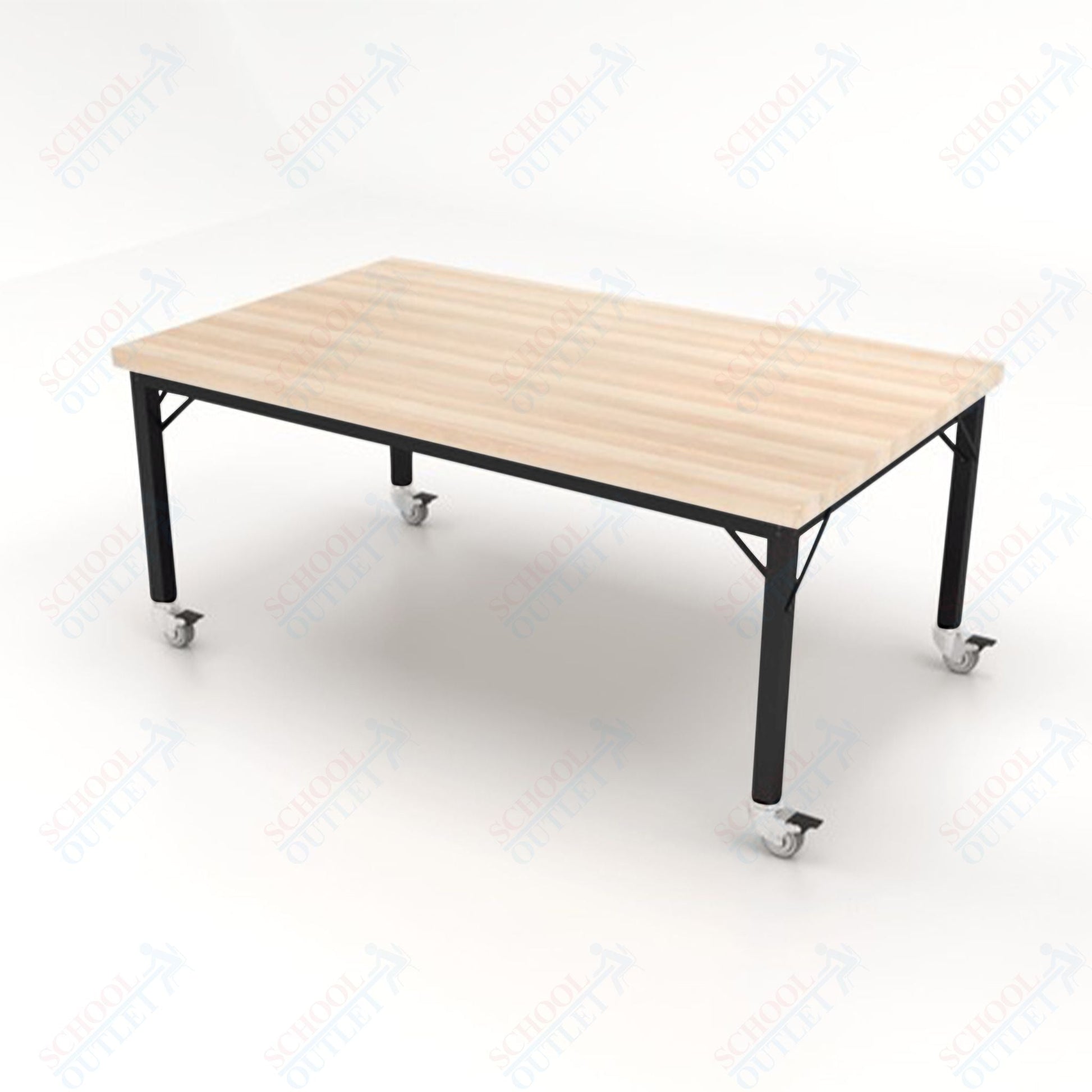 CEF Brainstorm Workbench 26" Height with Maple Butcher Block Top and Steel Frame for Kindergarten - 2nd Grade - SchoolOutlet