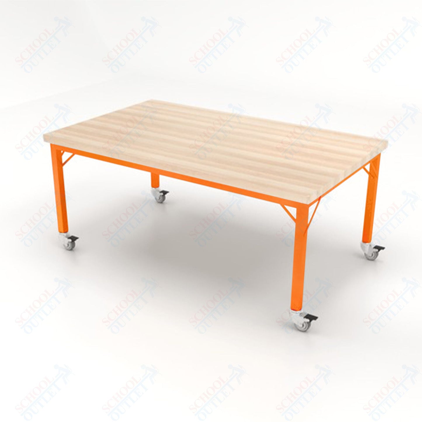 CEF Brainstorm Workbench 26" Height with Maple Butcher Block Top and Steel Frame for Kindergarten - 2nd Grade - SchoolOutlet