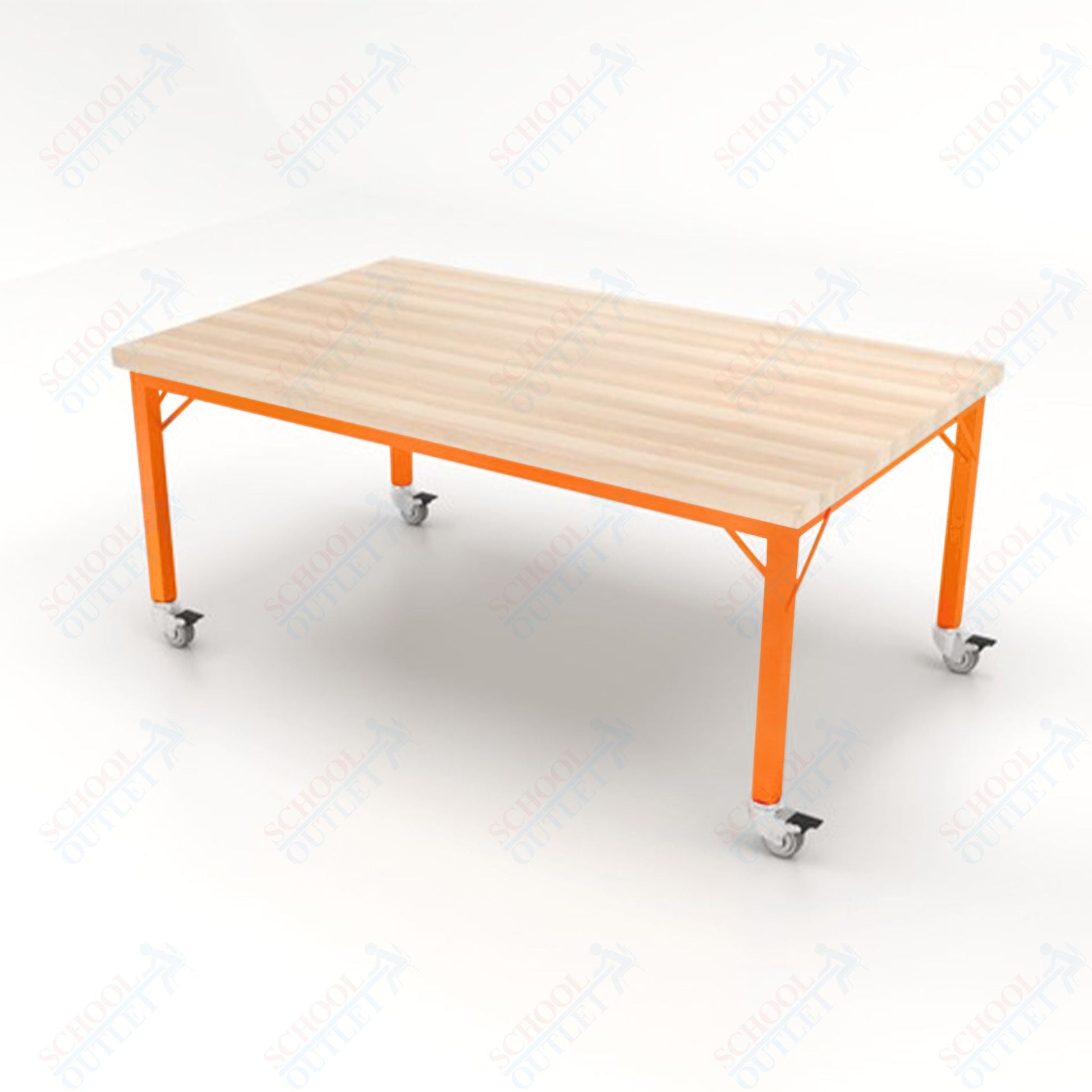 CEF Brainstorm Workbench 26" Height with Maple Butcher Block Top and Steel Frame for Kindergarten - 2nd Grade - SchoolOutlet