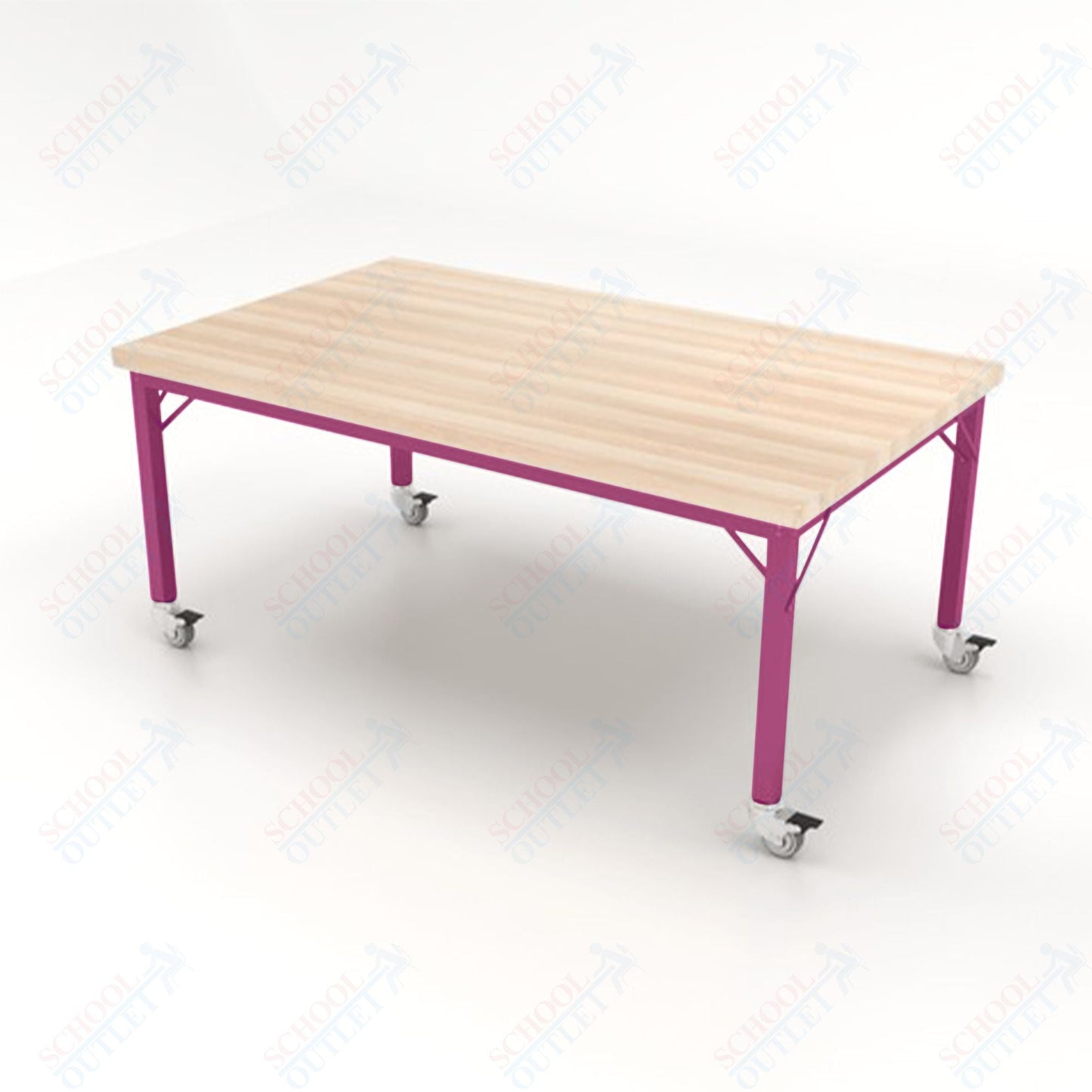 CEF Brainstorm Workbench 26" Height with Maple Butcher Block Top and Steel Frame for Kindergarten - 2nd Grade - SchoolOutlet