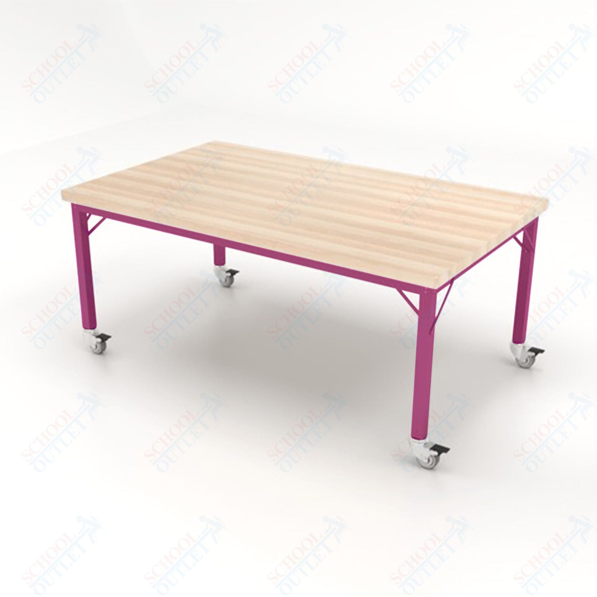 CEF Brainstorm Workbench 26" Height with Maple Butcher Block Top and Steel Frame for Kindergarten - 2nd Grade - SchoolOutlet