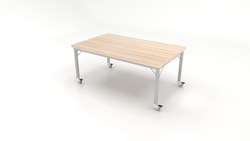 CEF Brainstorm Workbench 26" Height with Maple Butcher Block Top and Steel Frame for Kindergarten - 2nd Grade