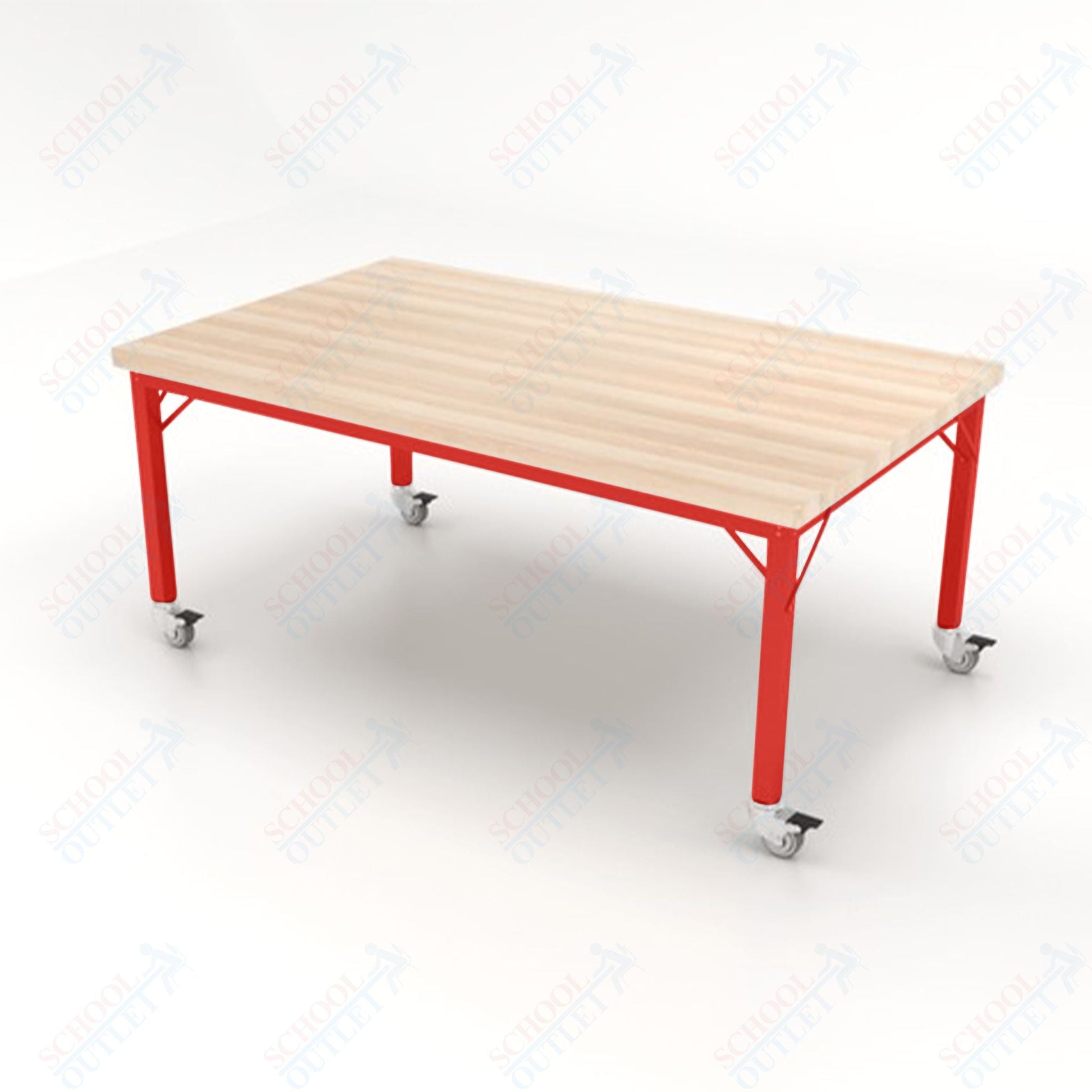 CEF Brainstorm Workbench 26" Height with Maple Butcher Block Top and Steel Frame for Kindergarten - 2nd Grade - SchoolOutlet