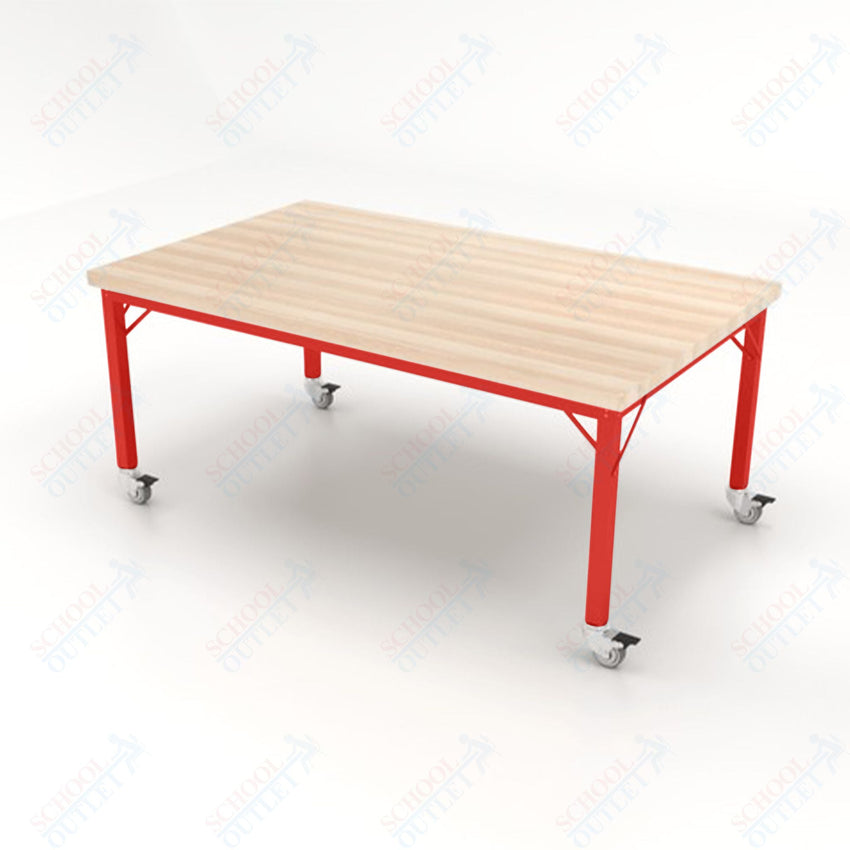 CEF Brainstorm Workbench 26" Height with Maple Butcher Block Top and Steel Frame for Kindergarten - 2nd Grade - SchoolOutlet