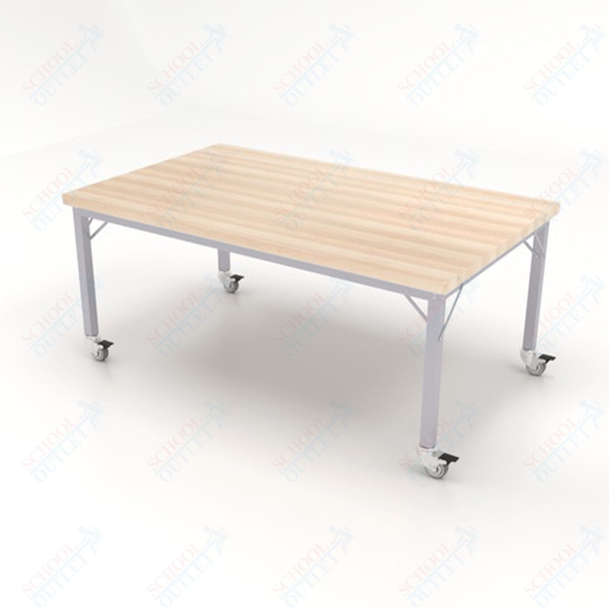 CEF Brainstorm Workbench 26" Height with Maple Butcher Block Top and Steel Frame for Kindergarten - 2nd Grade - SchoolOutlet