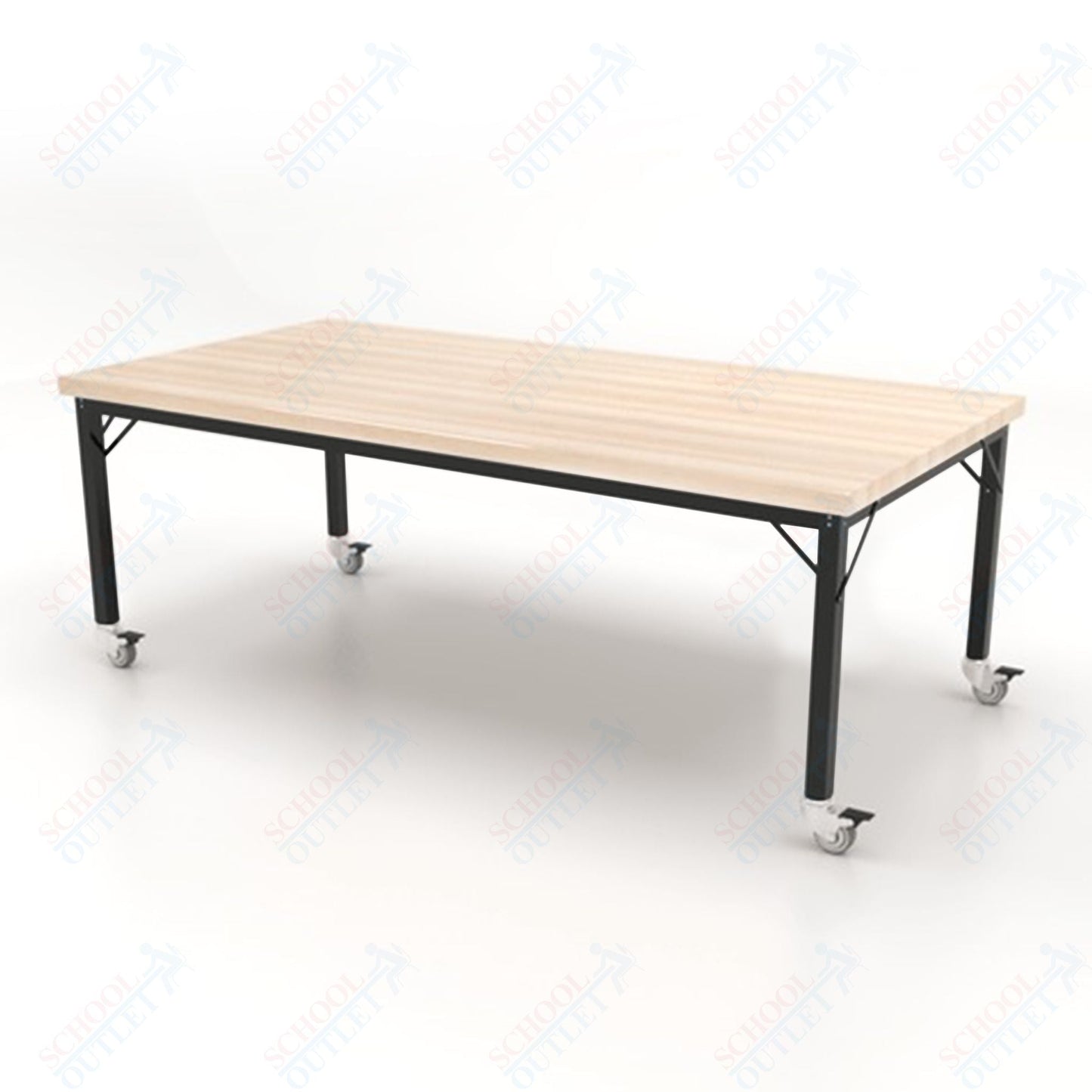 CEF Brainstorm Workbench 26" Height with Maple Butcher Block Top and Steel Frame for Kindergarten - 2nd Grade - SchoolOutlet