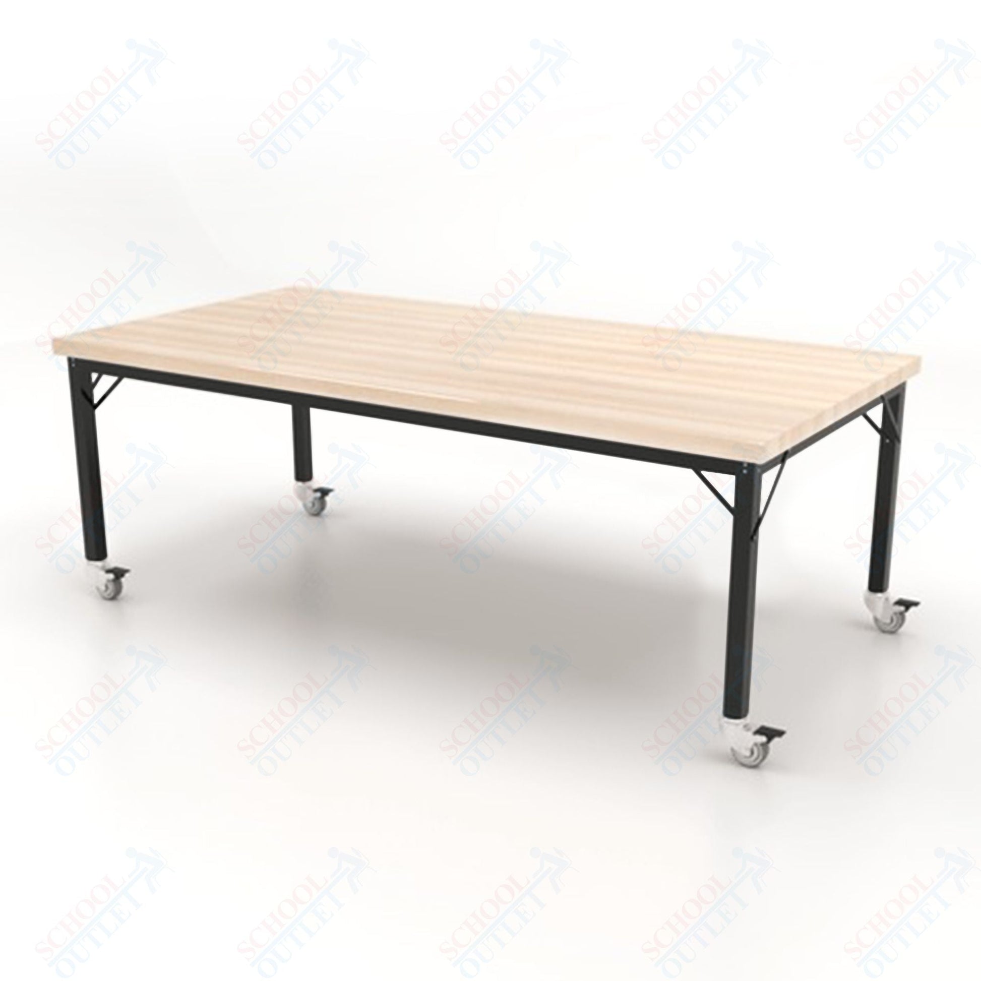 CEF Brainstorm Workbench 26" Height with Maple Butcher Block Top and Steel Frame for Kindergarten - 2nd Grade - SchoolOutlet