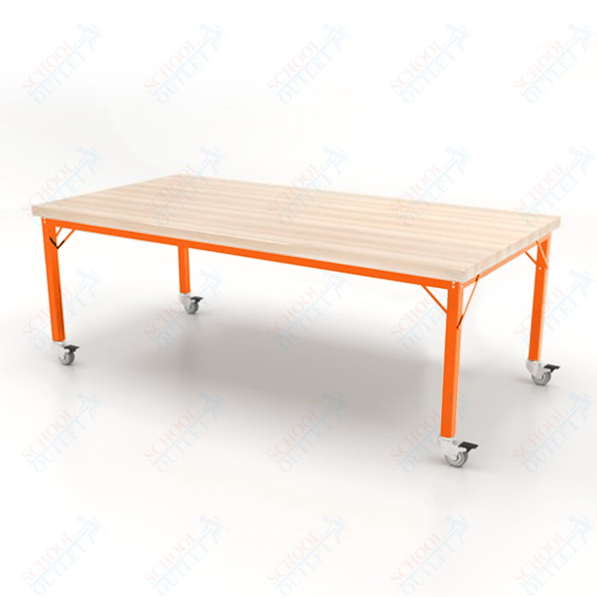 CEF Brainstorm Workbench 26" Height with Maple Butcher Block Top and Steel Frame for Kindergarten - 2nd Grade - SchoolOutlet