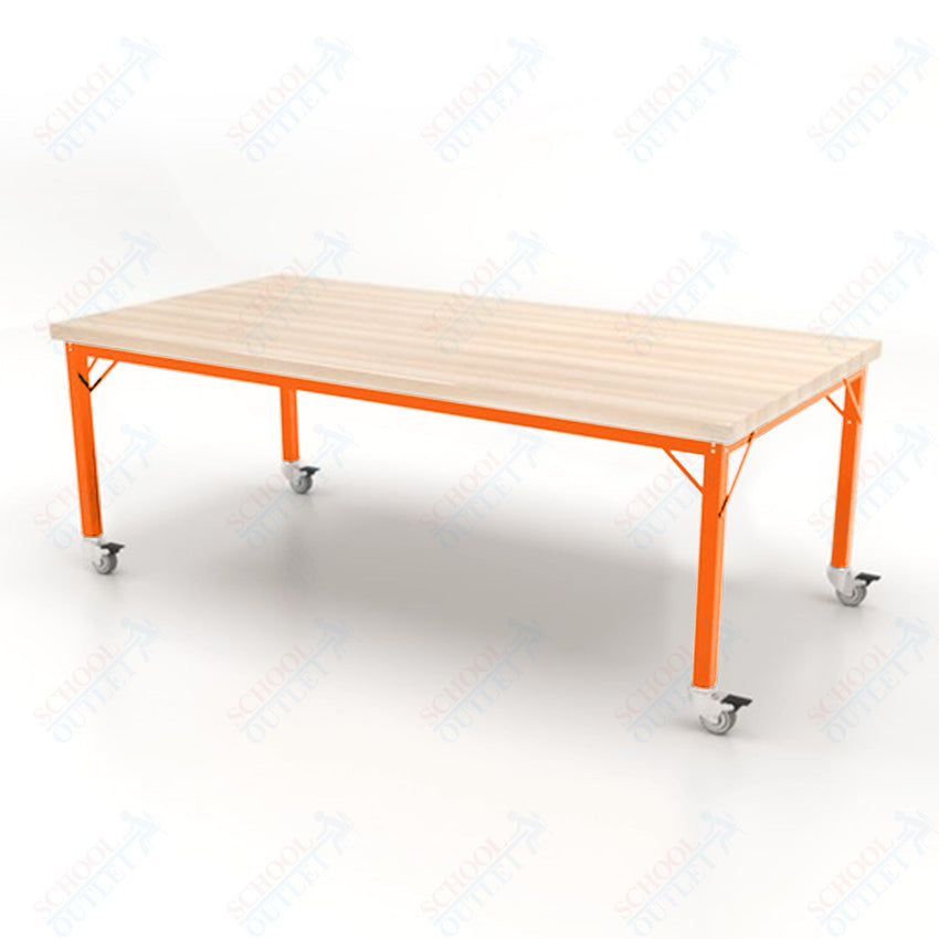 CEF Brainstorm Workbench 26" Height with Maple Butcher Block Top and Steel Frame for Kindergarten - 2nd Grade - SchoolOutlet