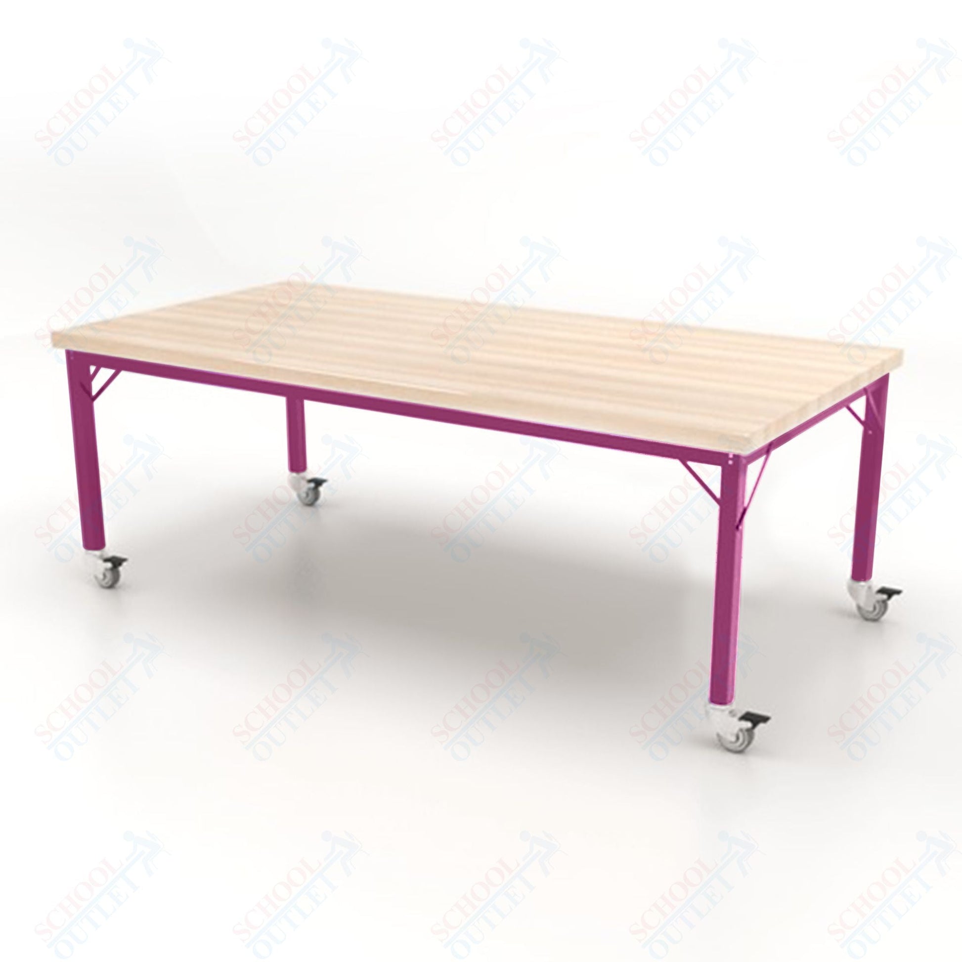 CEF Brainstorm Workbench 26" Height with Maple Butcher Block Top and Steel Frame for Kindergarten - 2nd Grade - SchoolOutlet