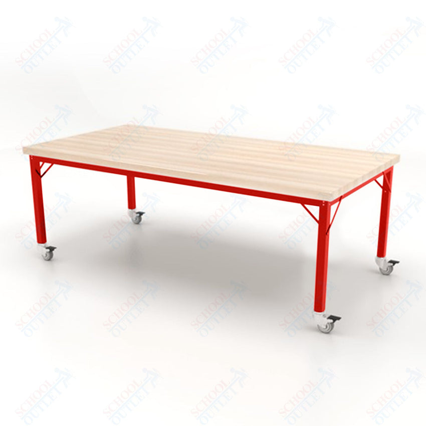 CEF Brainstorm Workbench 26" Height with Maple Butcher Block Top and Steel Frame for Kindergarten - 2nd Grade - SchoolOutlet