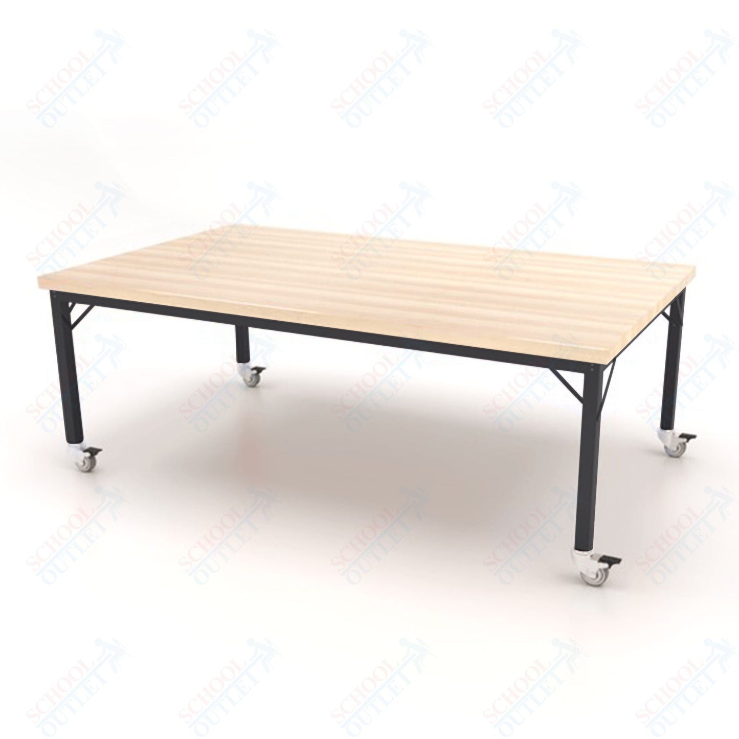 CEF Brainstorm Workbench 26" Height with Maple Butcher Block Top and Steel Frame for Kindergarten - 2nd Grade - SchoolOutlet