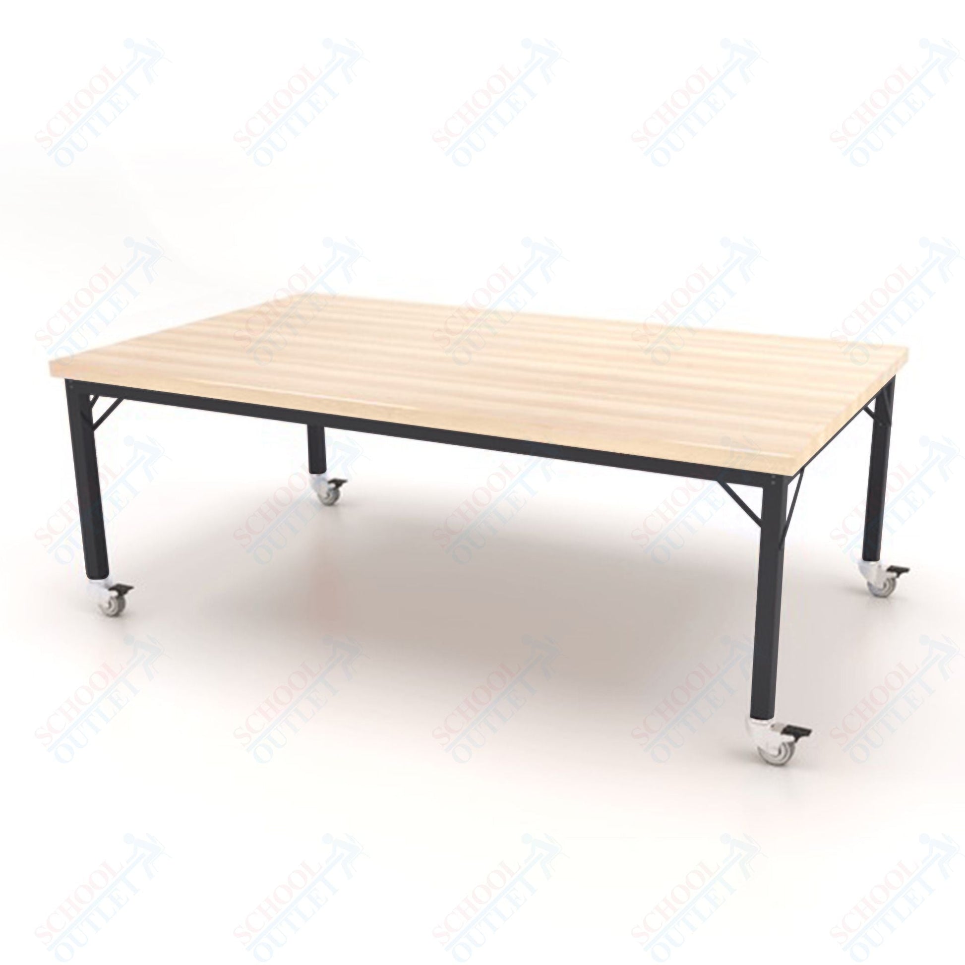 CEF Brainstorm Workbench 26" Height with Maple Butcher Block Top and Steel Frame for Kindergarten - 2nd Grade - SchoolOutlet