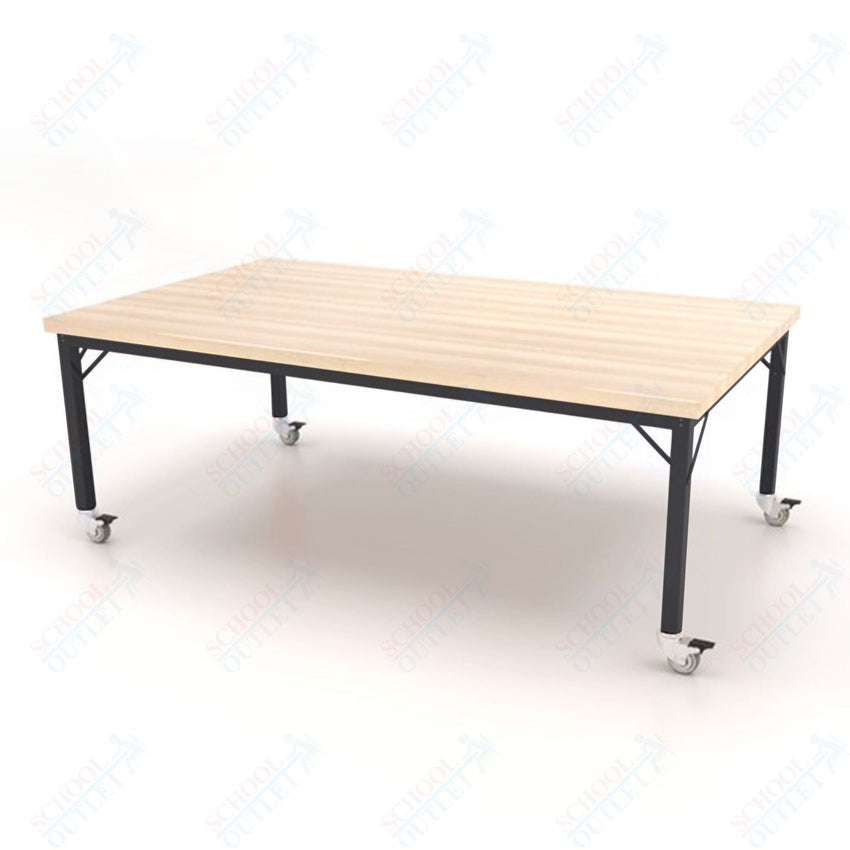 CEF Brainstorm Workbench 26" Height with Maple Butcher Block Top and Steel Frame for Kindergarten - 2nd Grade - SchoolOutlet