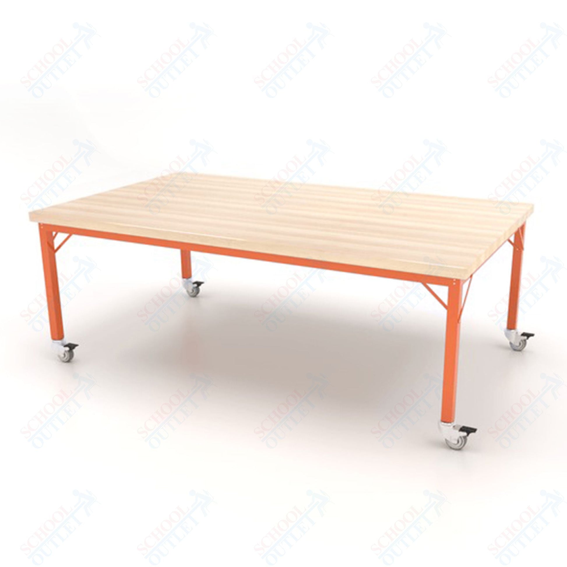 CEF Brainstorm Workbench 26" Height with Maple Butcher Block Top and Steel Frame for Kindergarten - 2nd Grade - SchoolOutlet