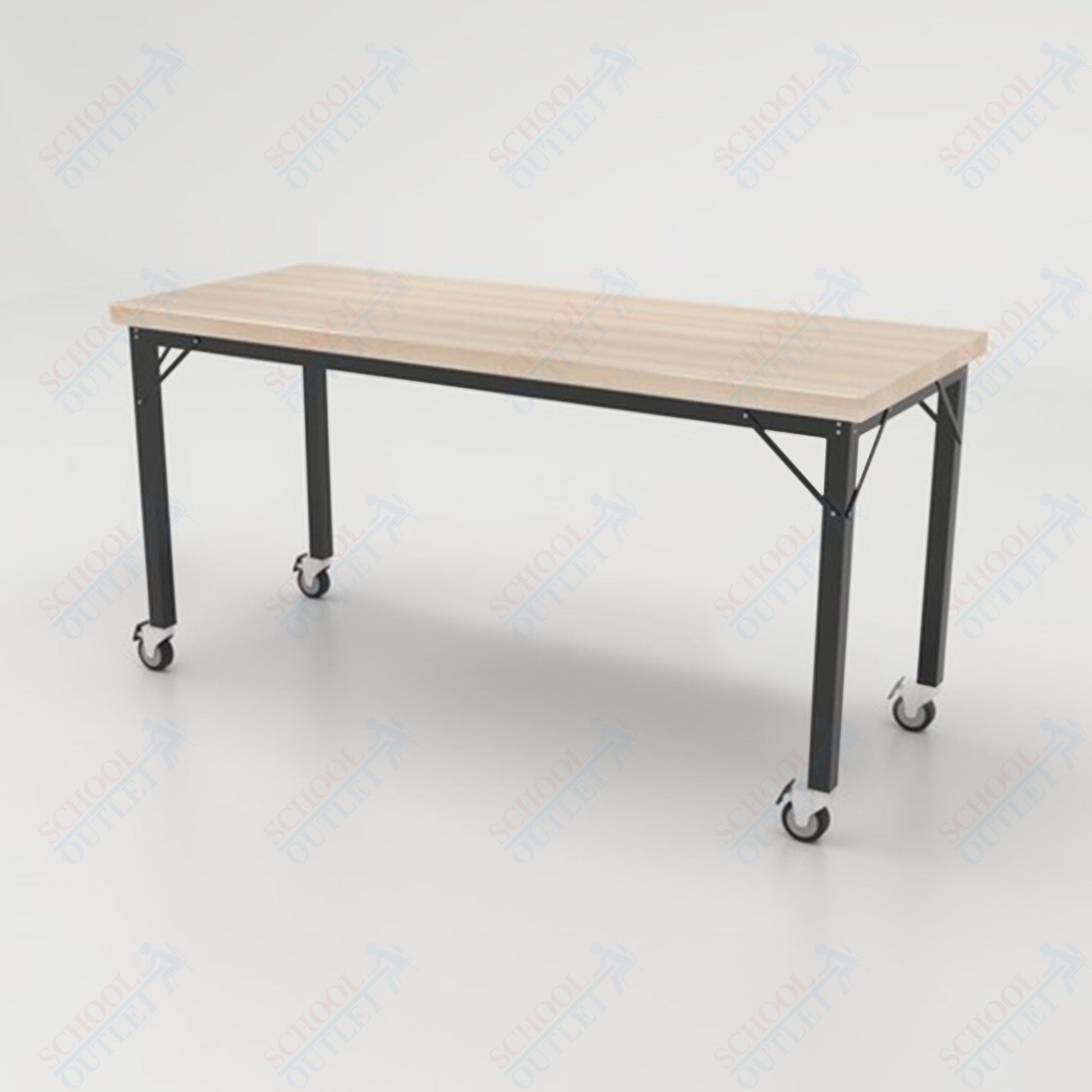 CEF Brainstorm Workbench 30" Height with Maple Butcher Block Top and Steel Frame for 3rd Grade and Up - SchoolOutlet