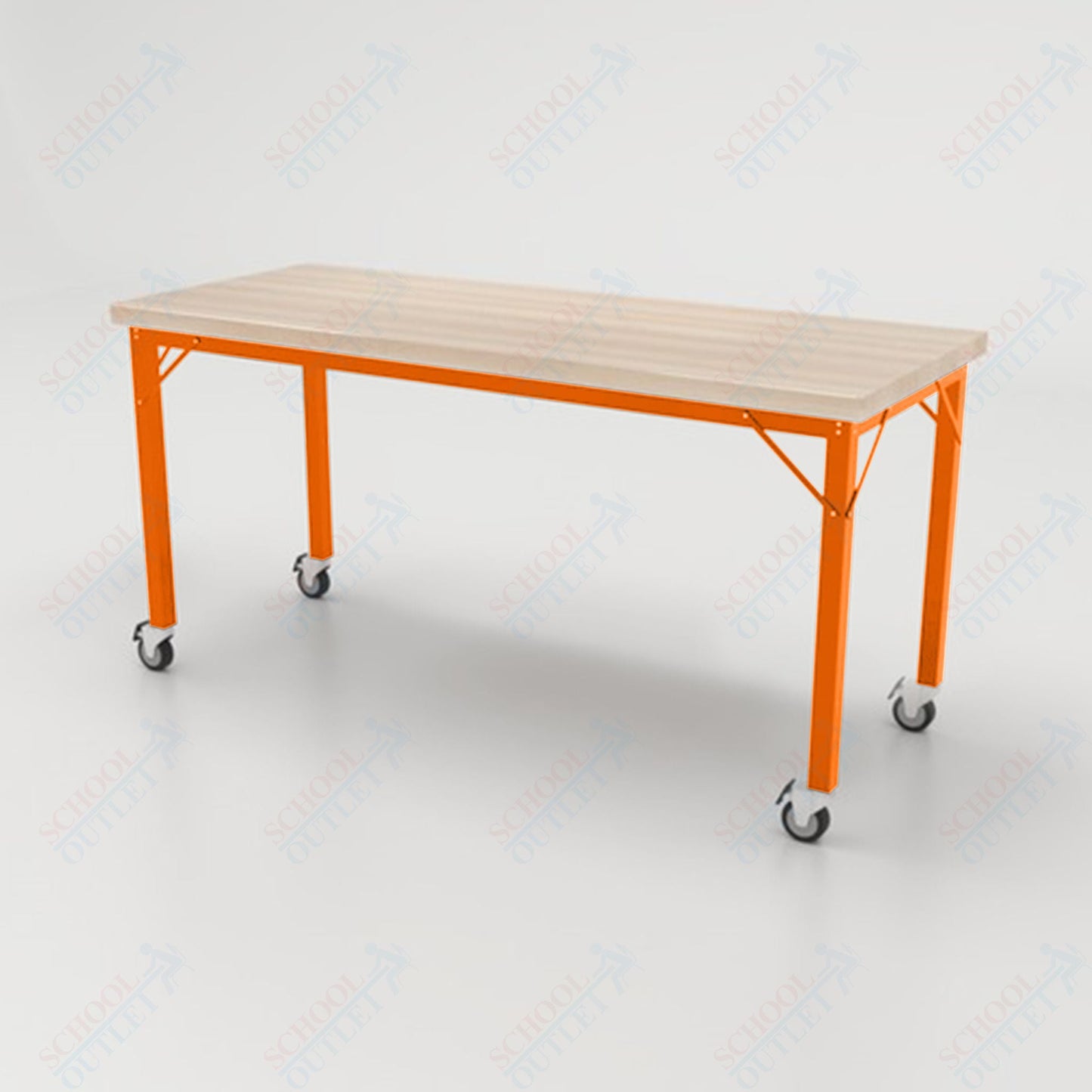 CEF Brainstorm Workbench 30" Height with Maple Butcher Block Top and Steel Frame for 3rd Grade and Up - SchoolOutlet