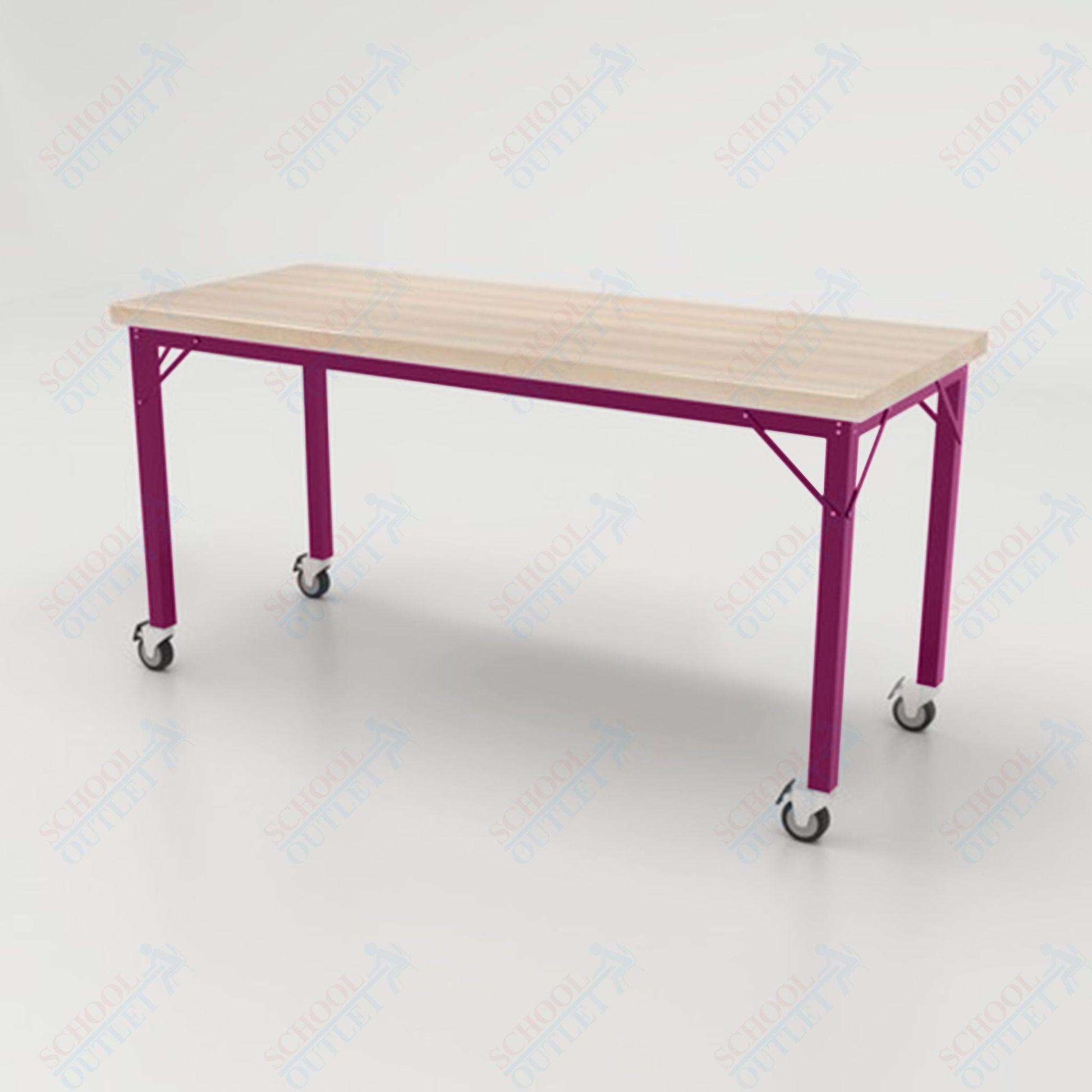 CEF Brainstorm Workbench 30" Height with Maple Butcher Block Top and Steel Frame for 3rd Grade and Up - SchoolOutlet