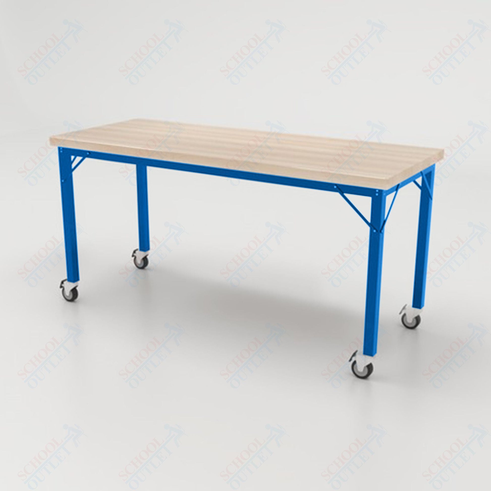 CEF Brainstorm Workbench 30" Height with Maple Butcher Block Top and Steel Frame for 3rd Grade and Up - SchoolOutlet