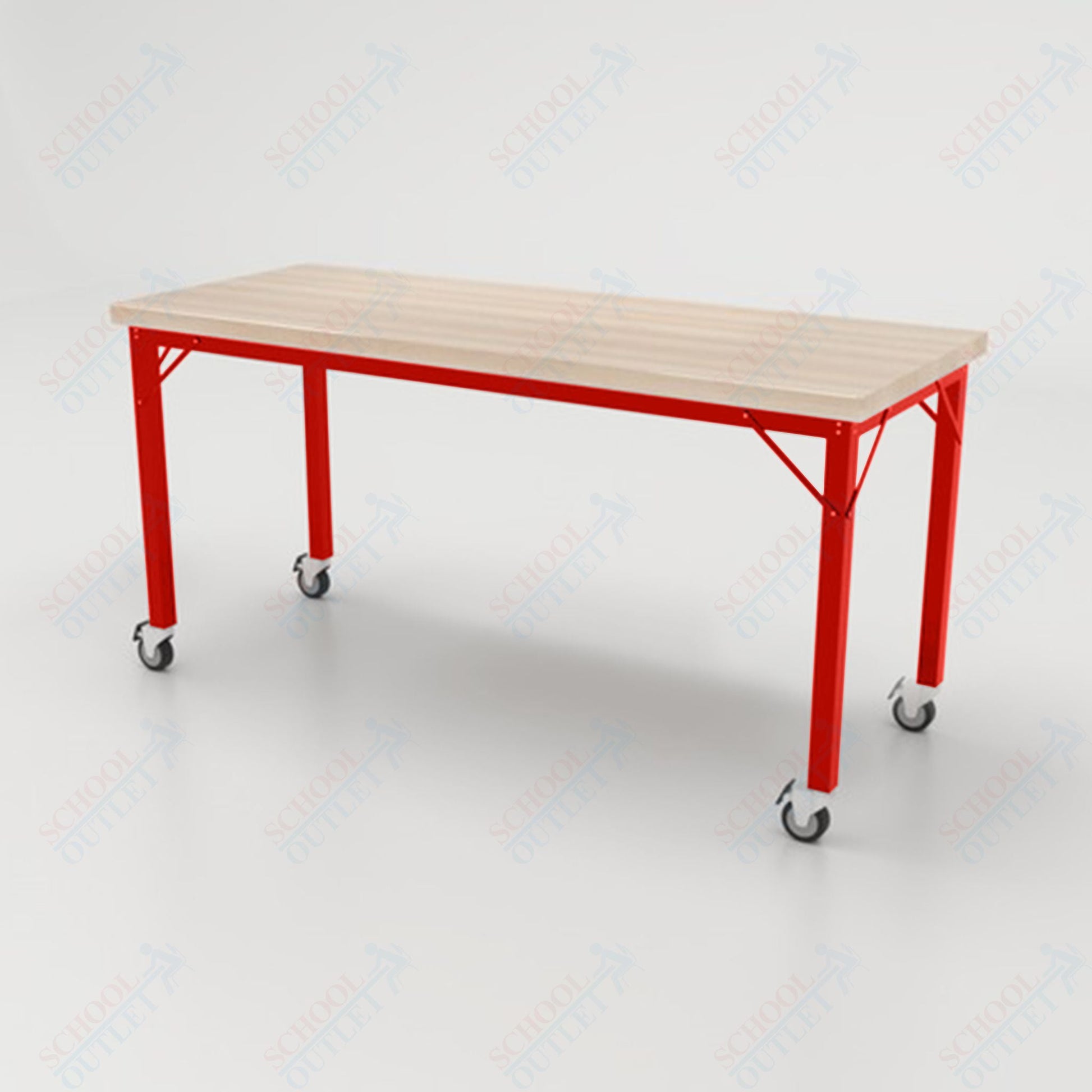 CEF Brainstorm Workbench 30" Height with Maple Butcher Block Top and Steel Frame for 3rd Grade and Up - SchoolOutlet