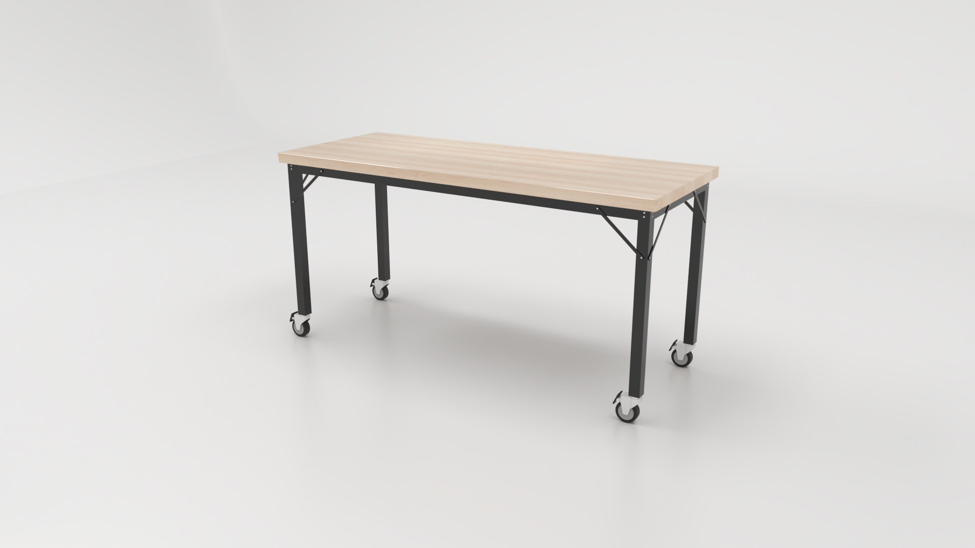 CEF Brainstorm Workbench 30" Height with Maple Butcher Block Top and Steel Frame for 3rd Grade and Up - SchoolOutlet