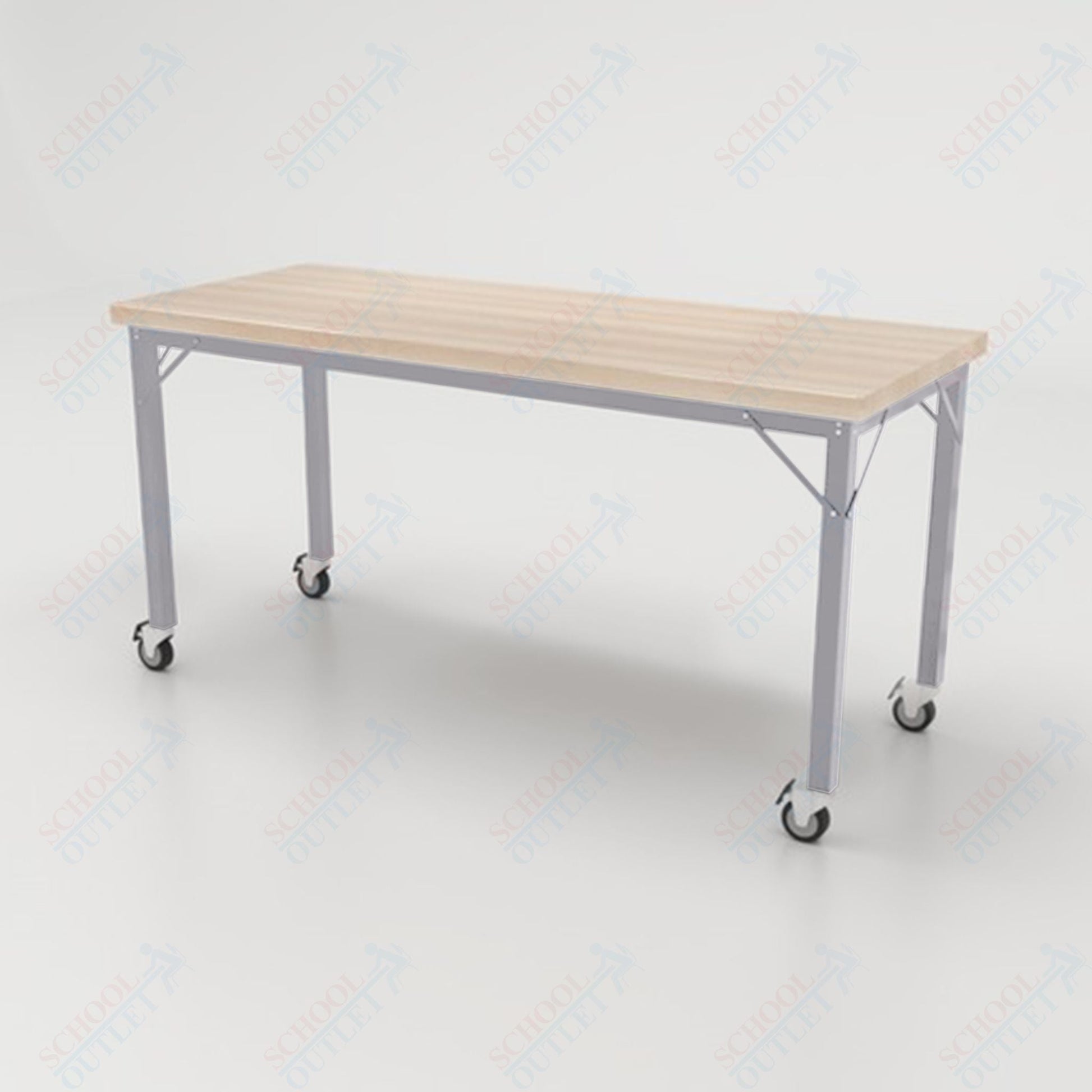 CEF Brainstorm Workbench 30" Height with Maple Butcher Block Top and Steel Frame for 3rd Grade and Up - SchoolOutlet