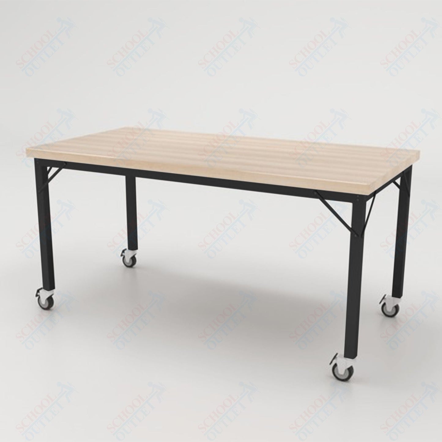 CEF Brainstorm Workbench 30" Height with Maple Butcher Block Top and Steel Frame for 3rd Grade and Up - SchoolOutlet