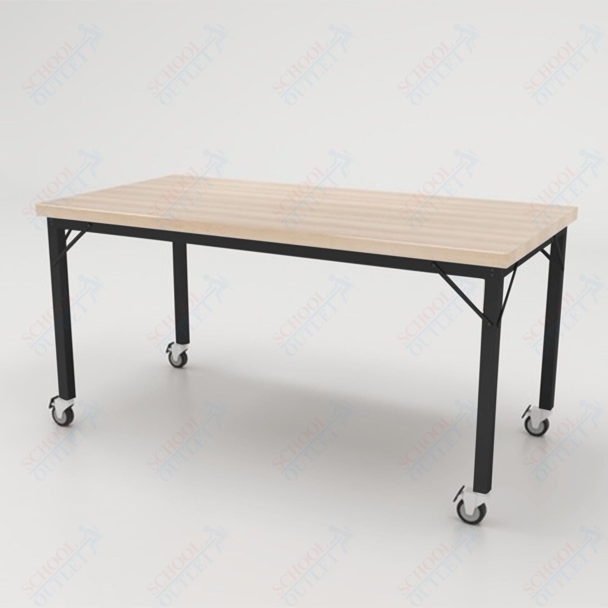 CEF Brainstorm Workbench 30" Height with Maple Butcher Block Top and Steel Frame for 3rd Grade and Up - SchoolOutlet
